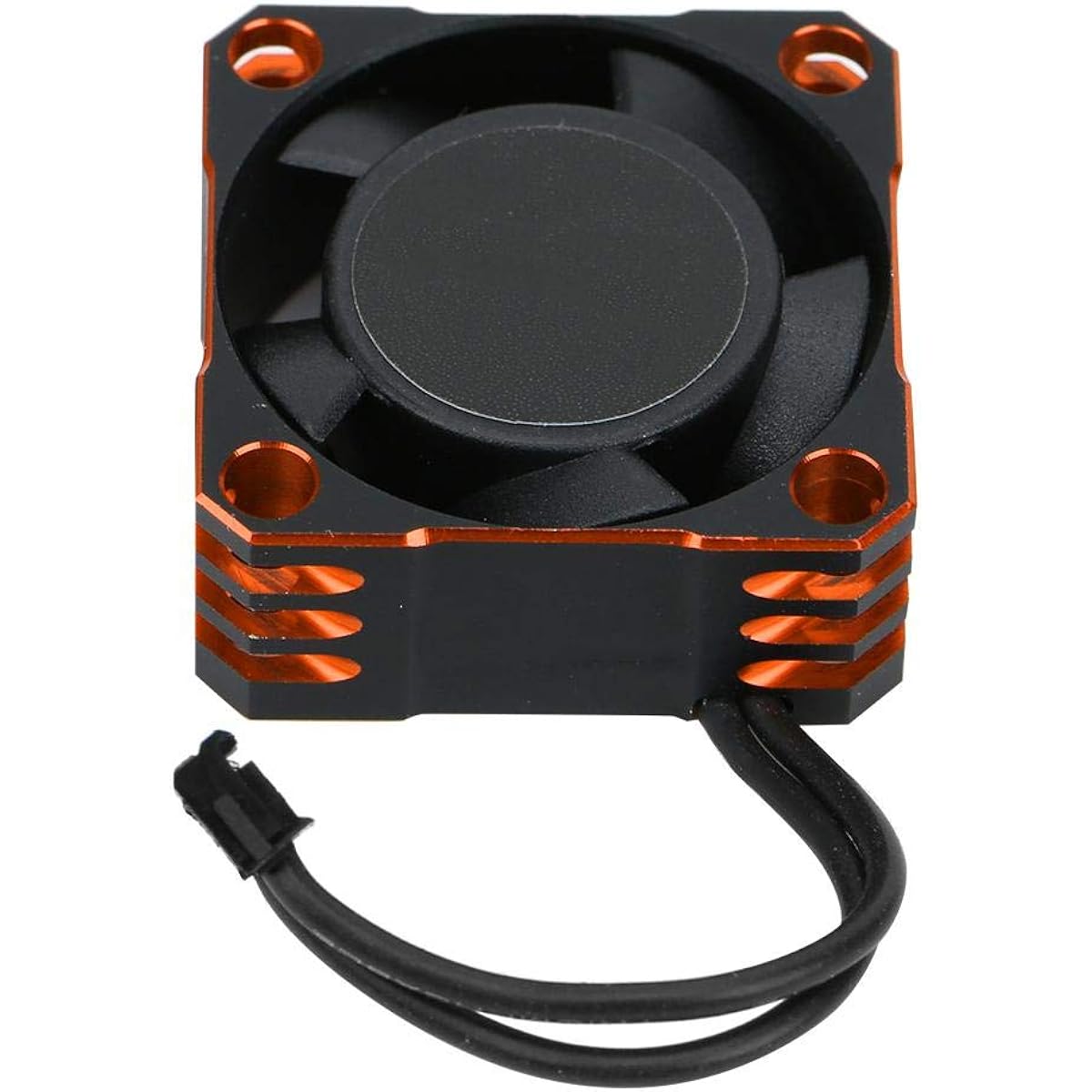 VGEBY RC Cooling Fan Aluminum 32000RPM 25x25mm Remote Control Vehicle Heat Dissipation Fan RC Electronic Speed Controller Powerful Metal Fan for 1/10 1/8 1/12 Scale RC Car (Black Orange)