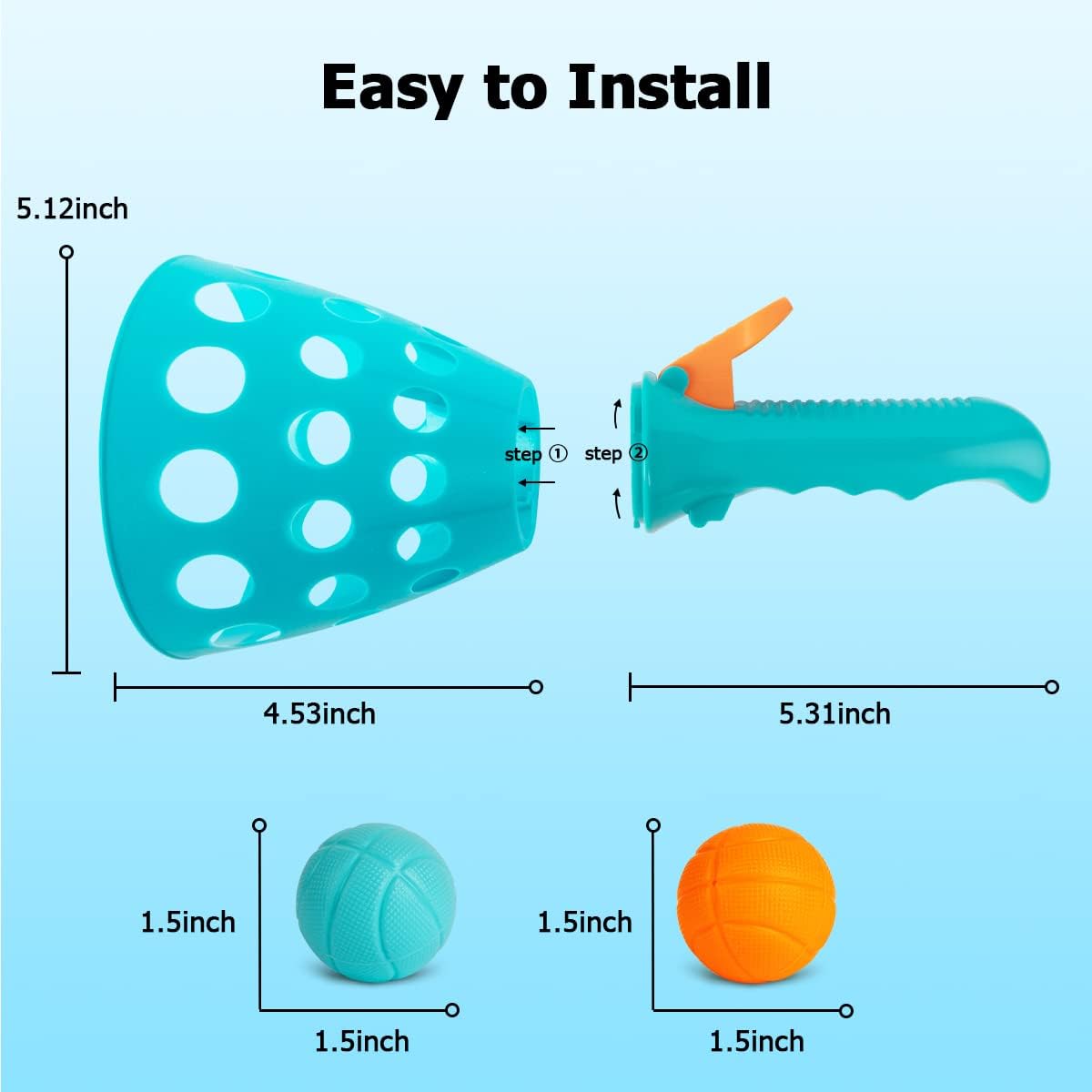 Pop & Catch Ball Game with 10 Balls and 4 Catch Launcher Baskets - Outdoor Indoor Game Activity Valentine's Day Gift Lawn Camping Yard Sports Toy for Ages 4 5 6 7 8 10 12+ Adults