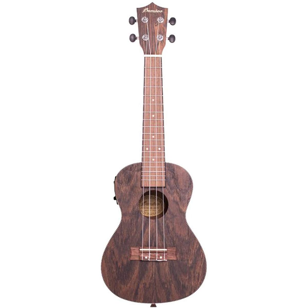 Bamboo ukulele preamp with tuner, electric ukulele, concert size, bocote wood, gear pegs, Bocote BU-23BOCQ (built-in tuner, soft case included) [Official Japanese product]