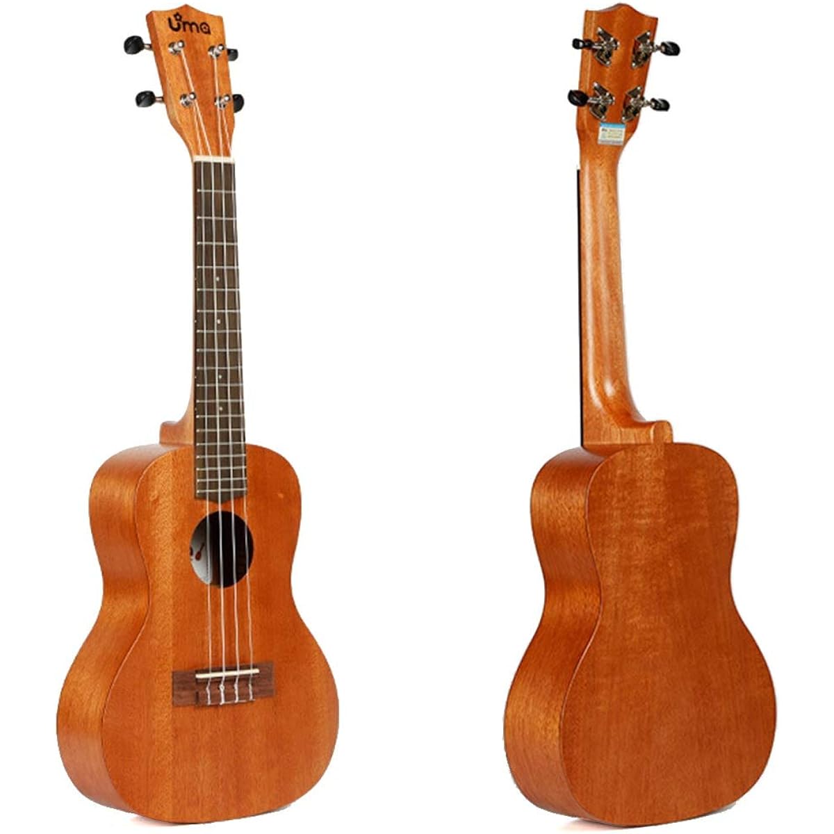 Ukulele Mahogany Ukulele Hawaii Guitar with Natural Bag Ukulele for Music Beginners Entry Level Ukulele (Color: Natural, Size: 23 inches)