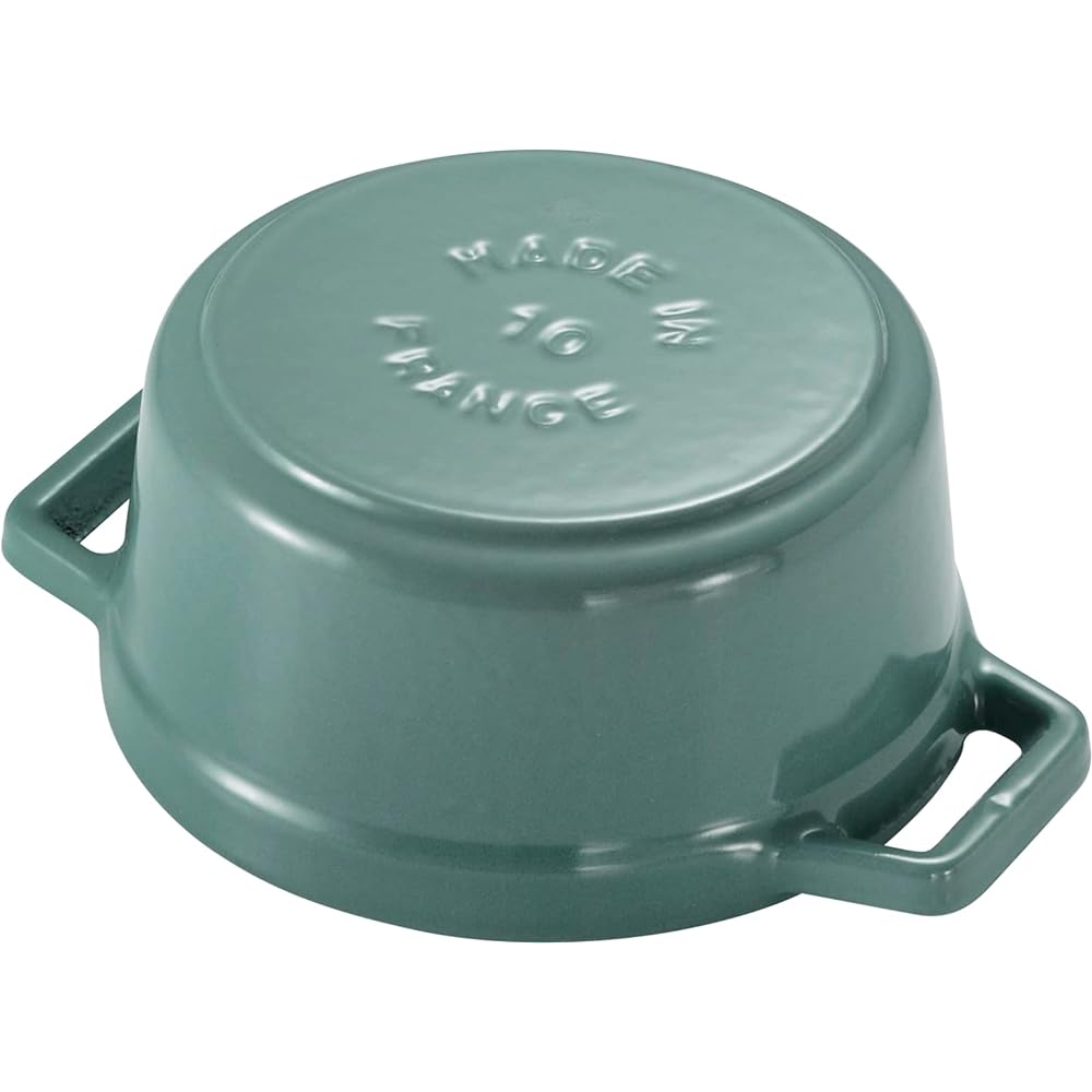 staub "Pico Cocotte Round Eucalyptus 14cm" Small Hand Cast Enamel Pot IH Compatible [Authorized Japanese Product with Serial Number] La Cocotte Round Z1025-988