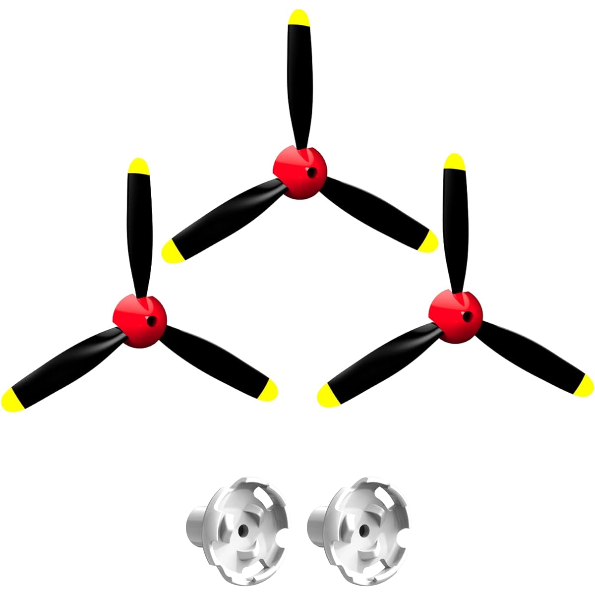 LEAMBE 3-Blade Propeller Spare RC Airplane Propeller Compatible with P51 Mustang & P40 Warhawk Remote Control Airplane Nose Cone
