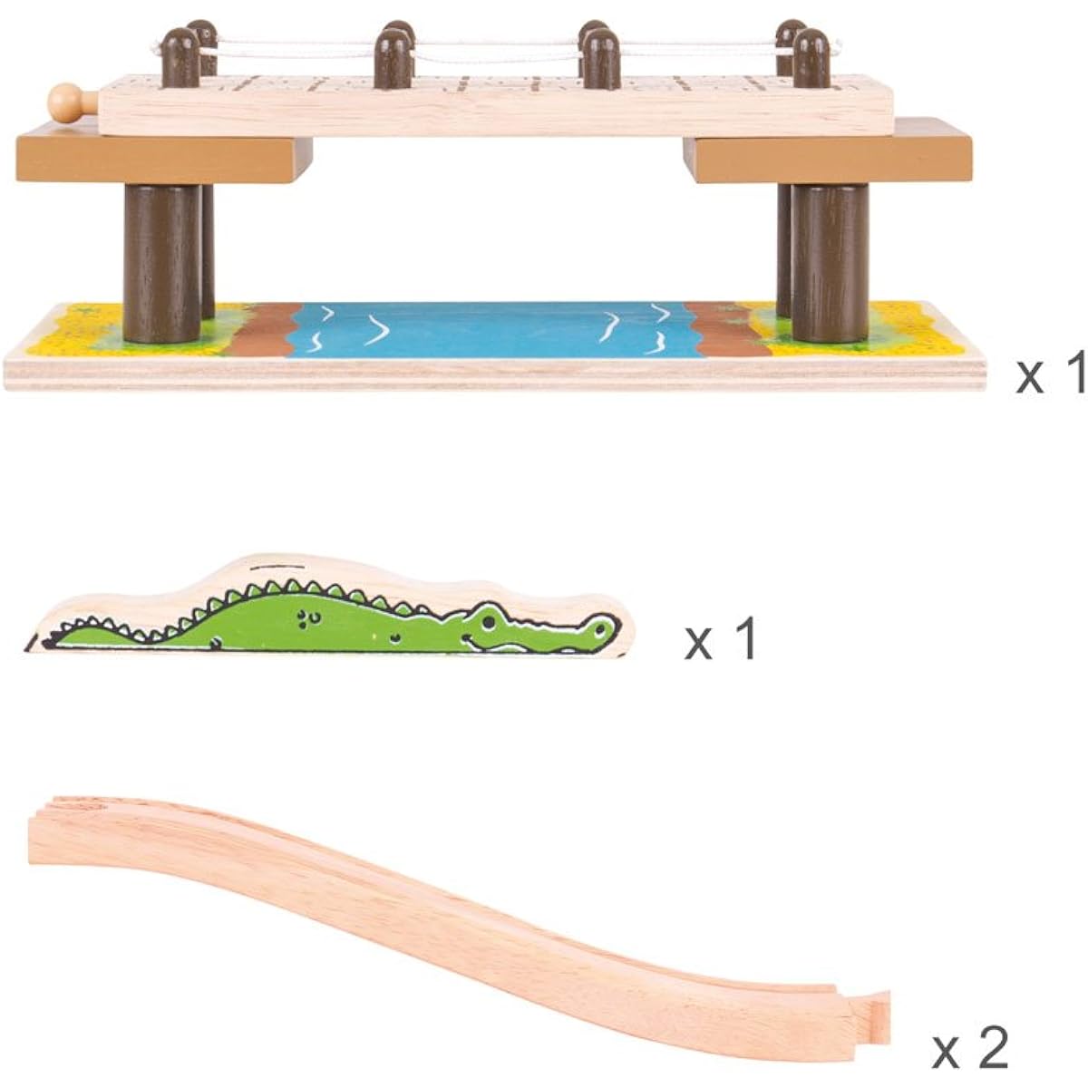 Bigjigs Railroad Safari Rope Bridge - Compatible with all other major wooden rail brands