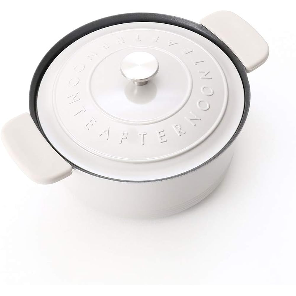 [Afternoon Tea Living] AfternoonTea LIVING Two-handled pot Logo pattern embossed cocotte pot 20cm Gray