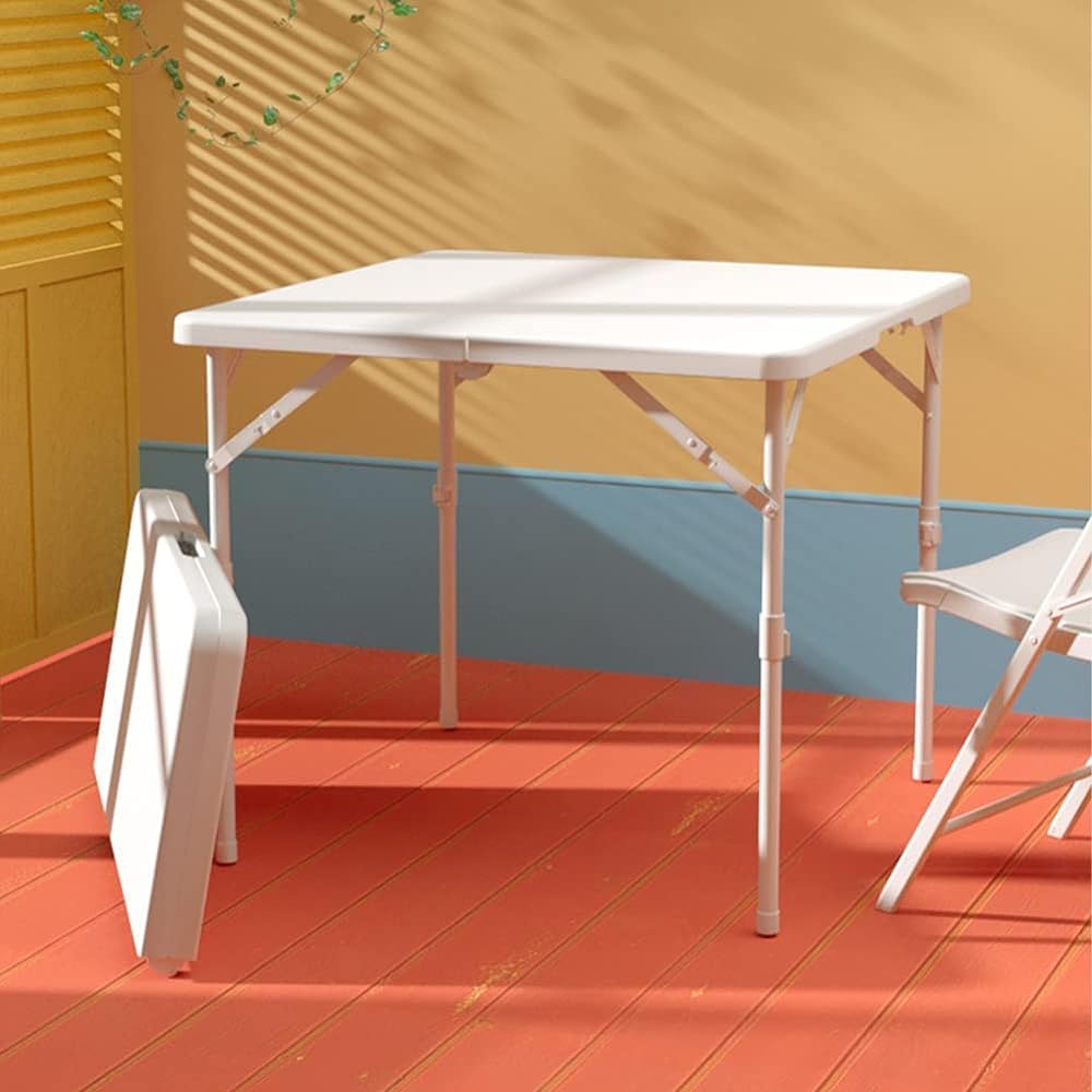 Folding table, portable table, folding table, dining table, work table, mahjong table, 2-level height adjustment, no assembly required, multi-functional, unfolded size approx.: width 86 x depth 86 x height 74/40 cm, load capacity: approx. 100 kg.