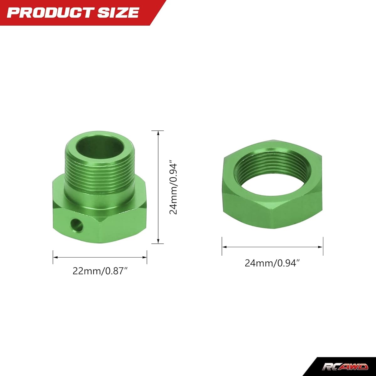 RCAWD Lock Nut Wheel Hex Hub Arrma 1/5 Kraton 8S EXB Upgrade Parts
