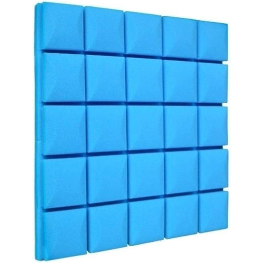 Anti-noise High Density Acoustic Panels, 10PCS Home Sound Absorbing Cotton Environmental Protection Easy to Install Soundproof Foam Household Supplies (Gray) (Blue)