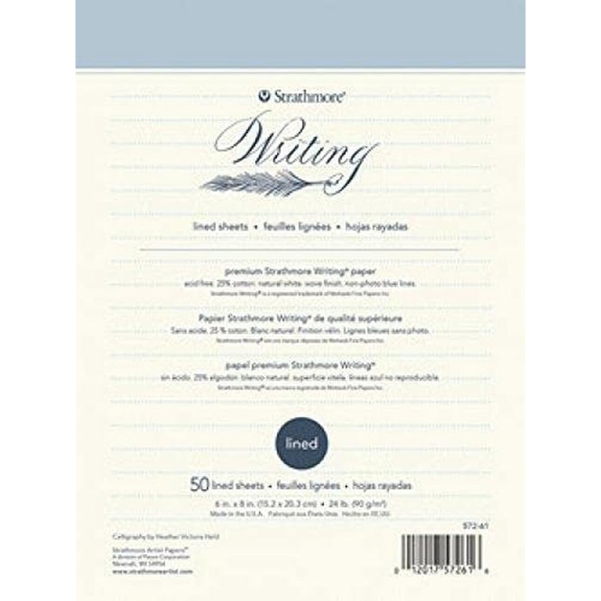 Pro-Art 50 Sheets 24 lb Strathmore Writing Pad Blank, 8.5" by 11", Natural White by PRO ART [Parallel Import]