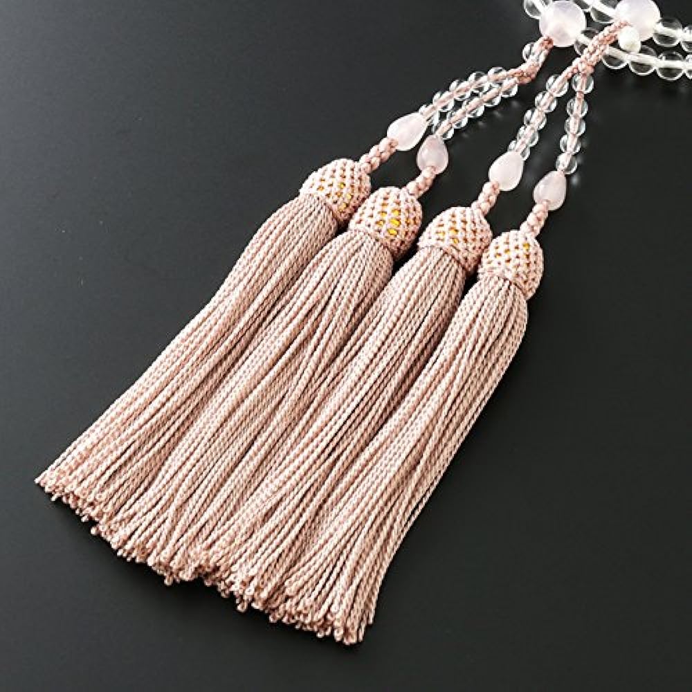 Kyoto Butsudan Hayashi Prayer Beads for Eight Sects (For Eight Sects) Genuine Crystal with Rose Quartz (For Women) Official Ceremony [Bead Bag Set] SW-082 Kyoto Prayer Beads