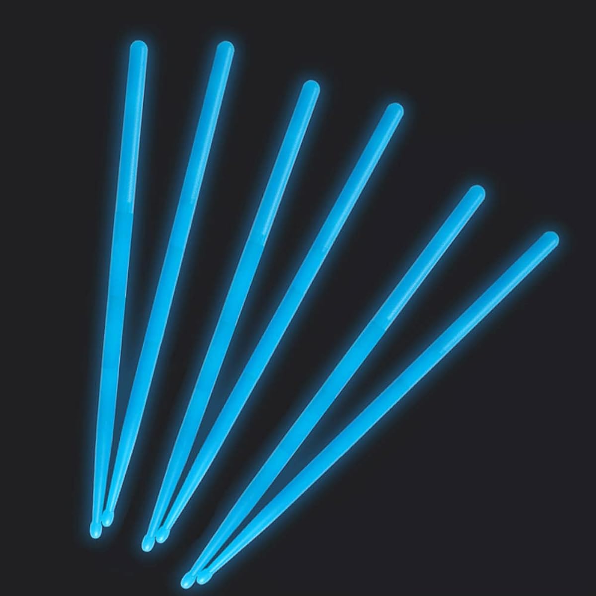 Jiayouy 5A Nylon Drumstick Sticks Set of 3 Fluorescent Light Up Drumsticks for Drums, Glow in the Dark Night Light Drumsticks for Adults Kids Professional Blue Fluorescent
