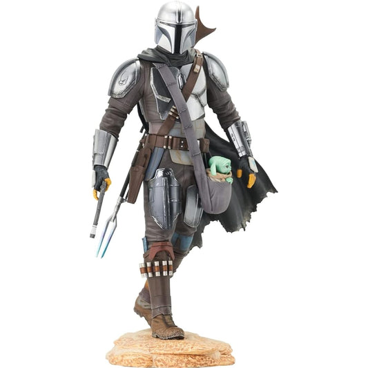 DIAMOND SELECT TOYS Star Wars The Mandalorian: The Mandalorian with the Mandalorian Premier Collection Statue Multicolor 10-Inch