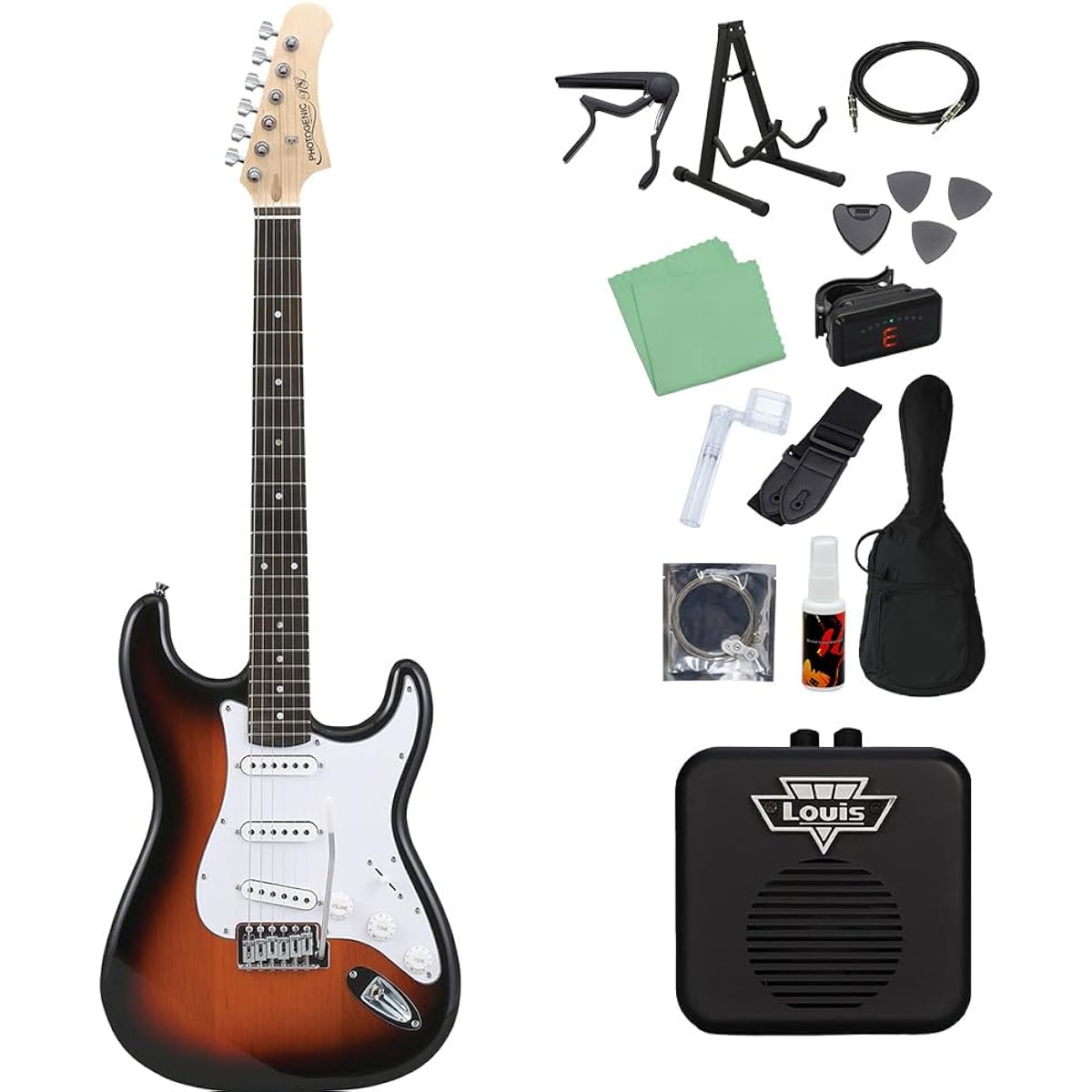 Photogenic ST-180 SB Electric Guitar Beginner 14-piece Set [With Mini Amplifier] Stratocaster Type Photogenic