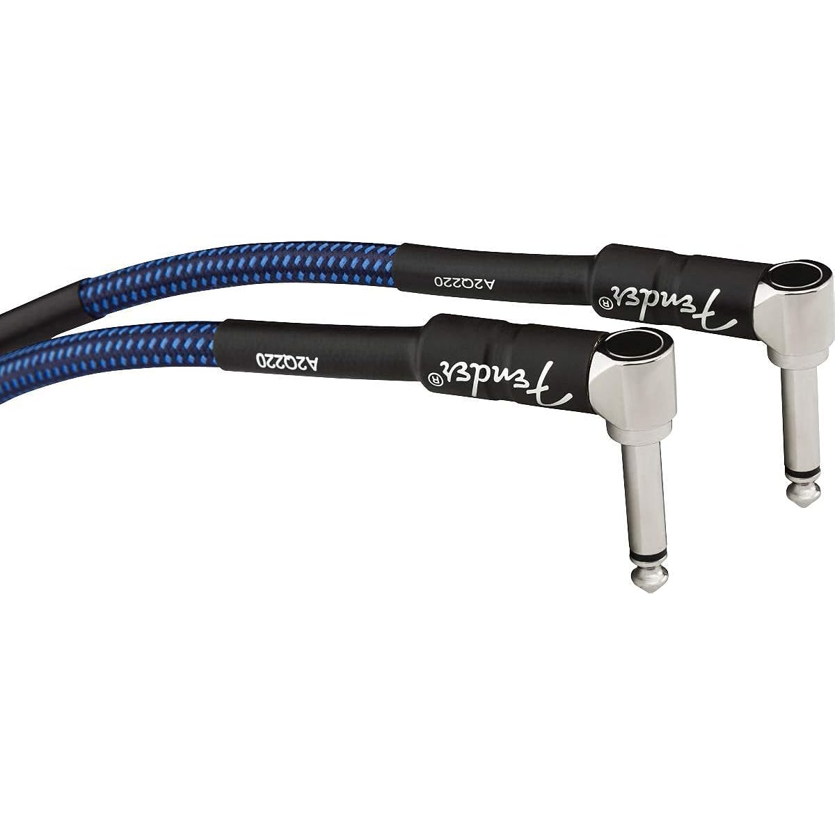 Fender 6" Professional Patch Cables Right Angle Blue Tweed 6 Pack