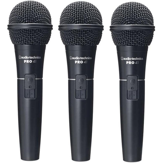 audio-technica PRO41 Dynamic Microphone with Switch, XLR Cable, Dedicated Pouch, Microphone Holder Included [Set of 3]