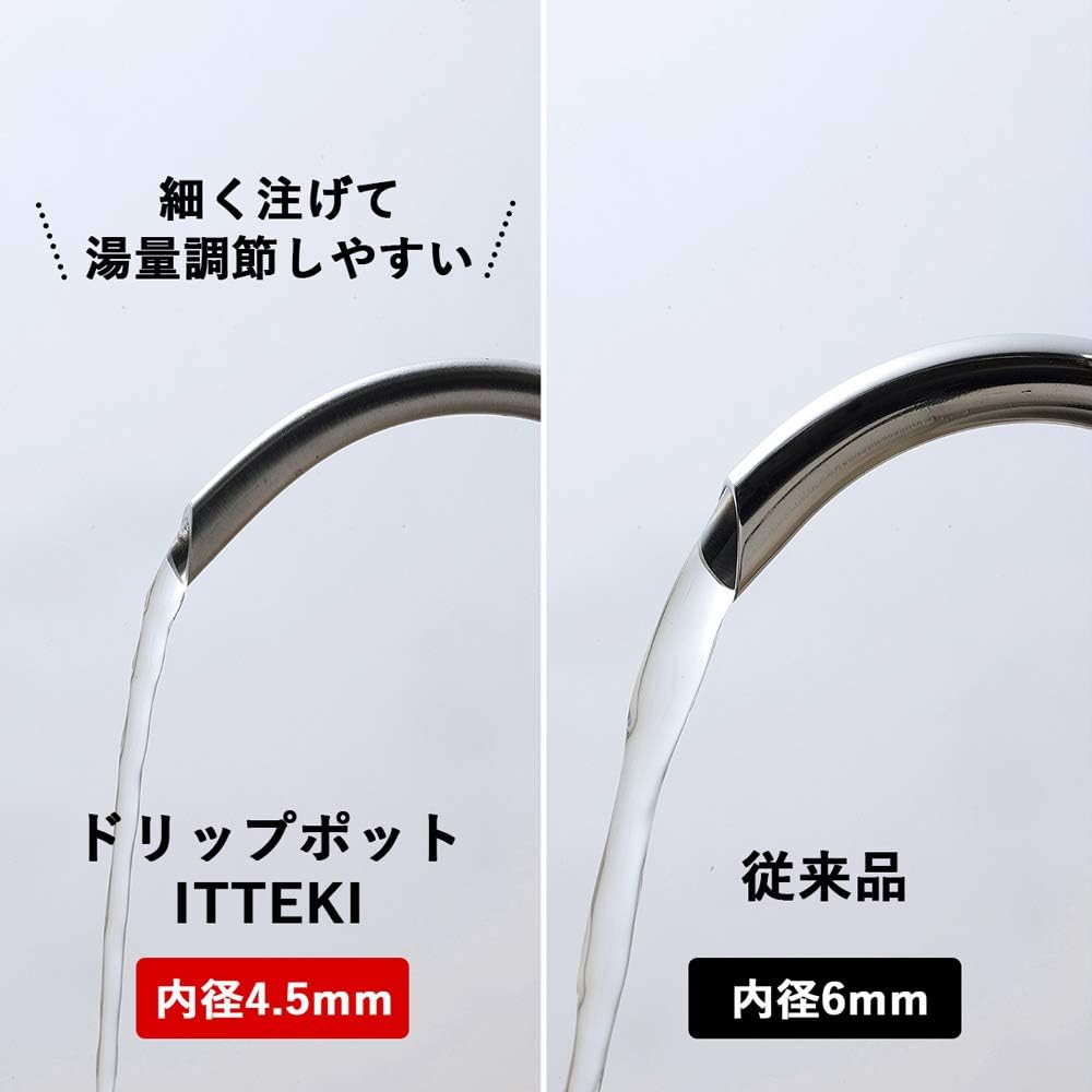 Coffee Tools KOGU Shimomura Planning Drip Kettle Coffee Drip Pot ITTEKI [Made in Japan] Stainless Steel Narrow Mouth Direct Fire IH Compatible 700ml Stainless Steel Handle Outdoor Gift 40438 Tsubame Sanjo