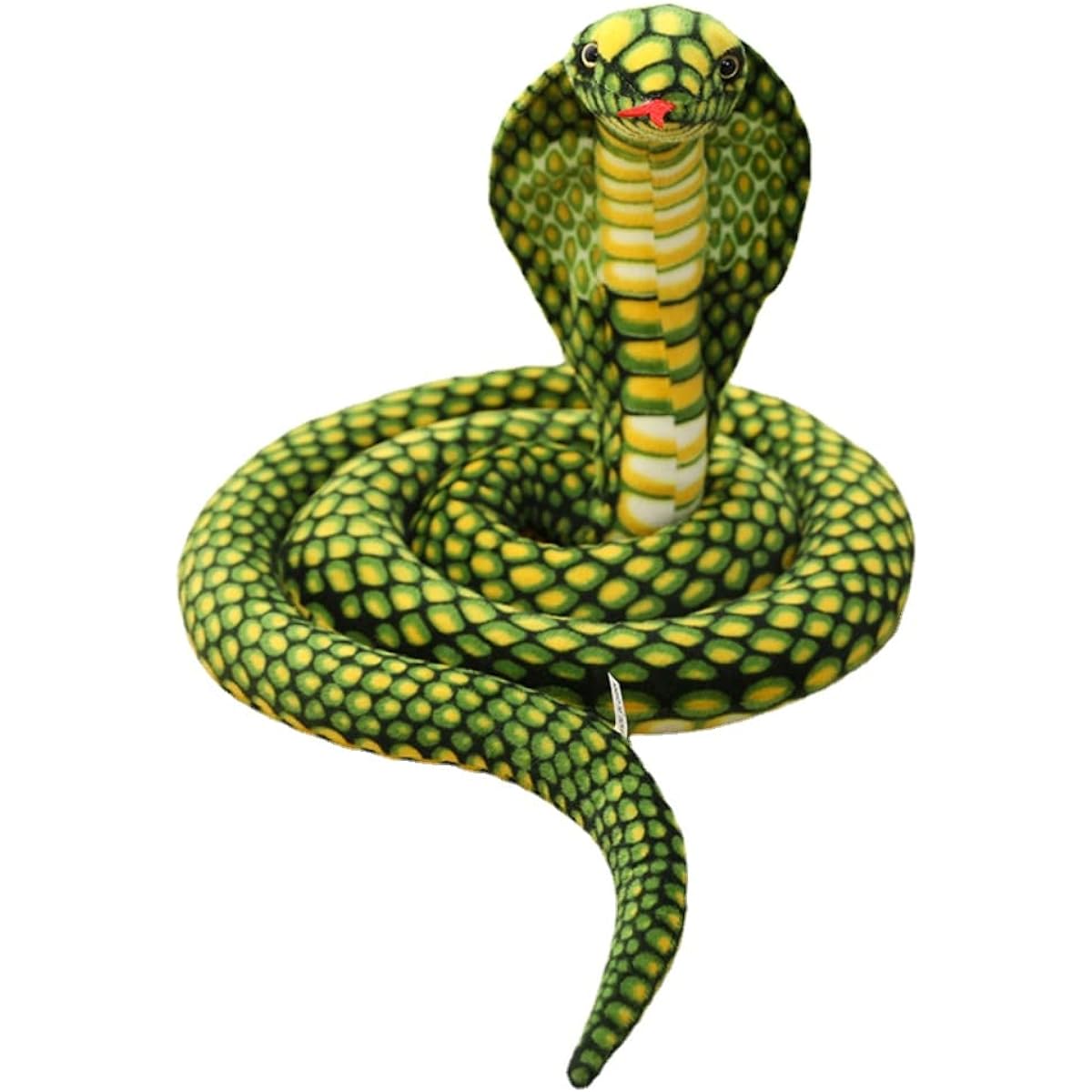 pangcangshu Lovely Simulation Snake Plush Toy Giant Snake Cobra Animal Python Soft Stuffed Animal Birthday Gift Kids Toy Home Decoration (Green, 91 inch)