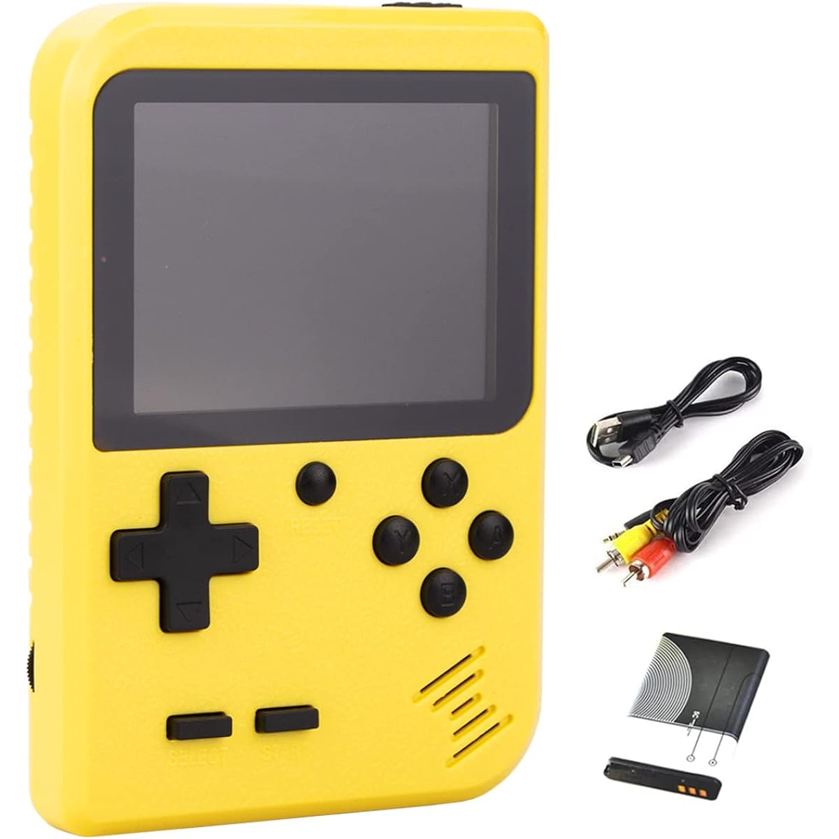 Mini Handheld Game Console for Kids, 400 Classic Retro Games, 1020mAh Rechargeable Battery, 2.8 Inch Screen, Birthday Game Toys for Boys and Girls (Yellow)