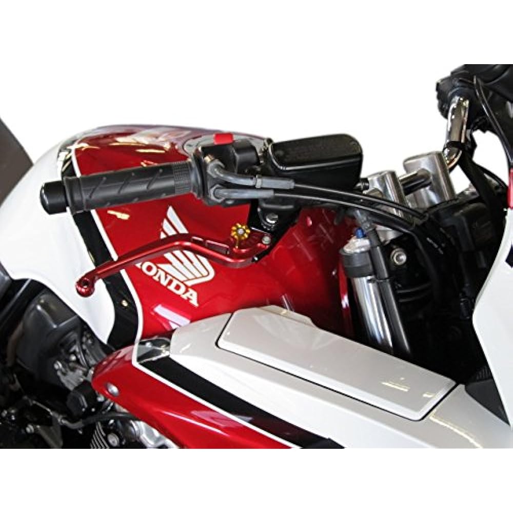 U-KANAYA Aluminum billet lever left and right set TYPE-S Lever: Titanium/Adjuster: Orange Honda [CB650F] [CBR650F] [CB650R] [CBR650R]