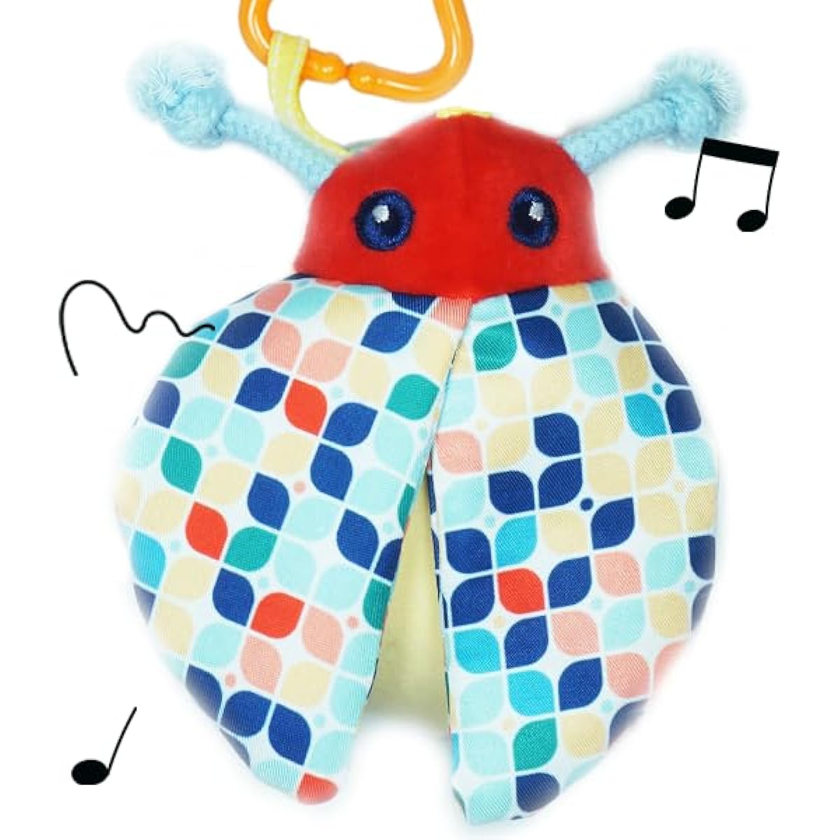 Toytellini Soothe&Sense Sooth&Sense Soothing Blankie -- Ladybug, Butterfly, Owl; Crib Hanging Rattle; Soft Rattle; Newborn Toys; Sensory Toys for Babies and Toddlers; 0-36 Months (Ladybug)