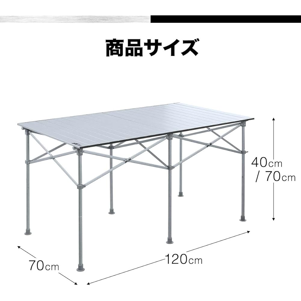 FIELDOOR Roll Table Leisure Table Compact Storage Leisure BBQ Camping Outdoor