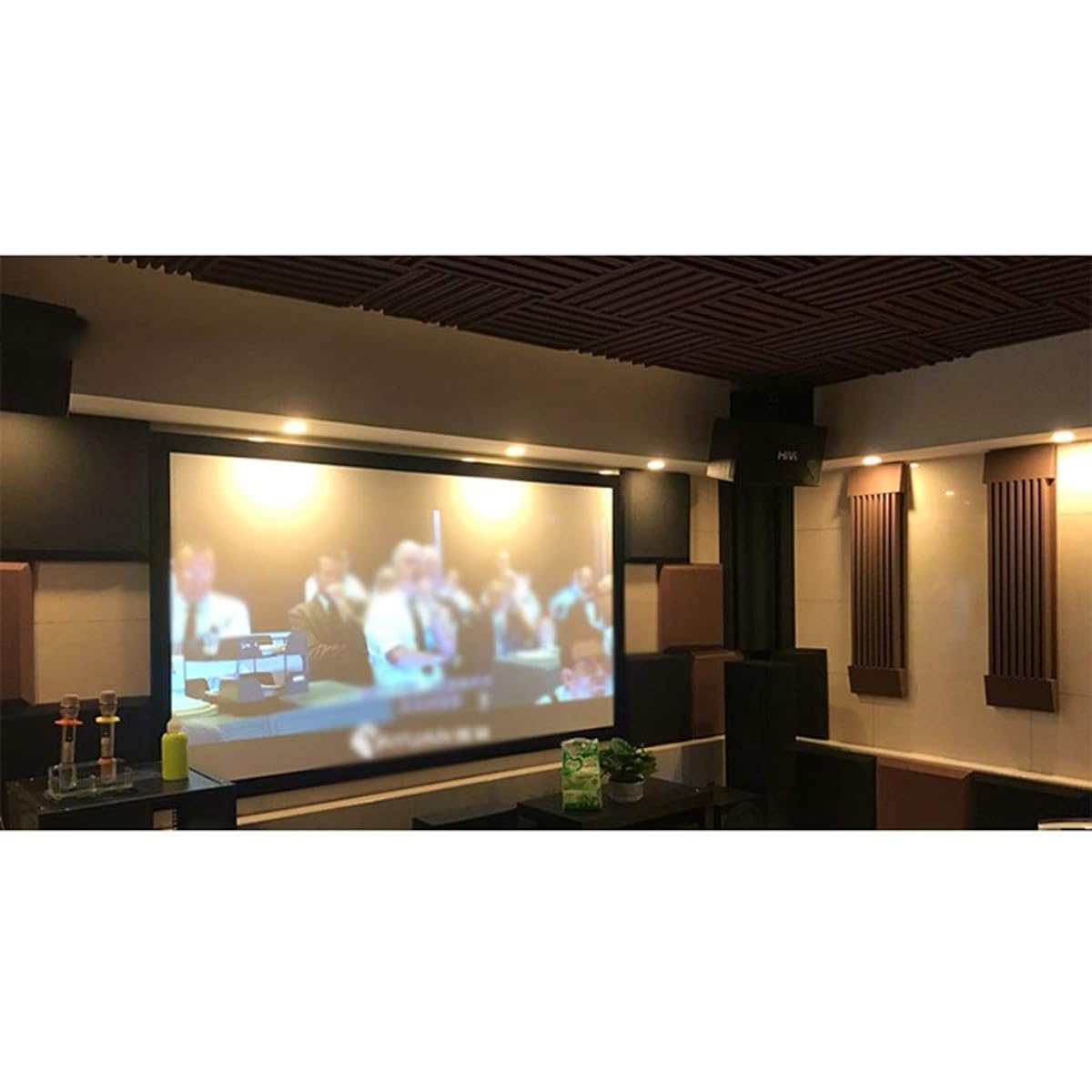 Video Room Acoustic Panel, Indoor Noise Reduction Sound Absorbing Cotton Drum Room KTV Soundproofing Foam Panel (Purple) (Yellow)