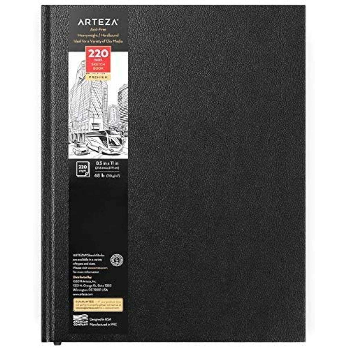 Arteza 8.5 x 11" Hardcover Sketchbook, Heavyweight Hardcover Sketch Journal, 110 Sheets Each, 70lb/110gsm, Perfect for Drawing, Sketching, and Journaling