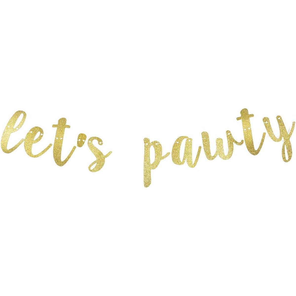 Let's Pawty Banner Pet Dog Puppy Birthday Decorations Pet Dog Party Gold Glitter Paper Backdrop