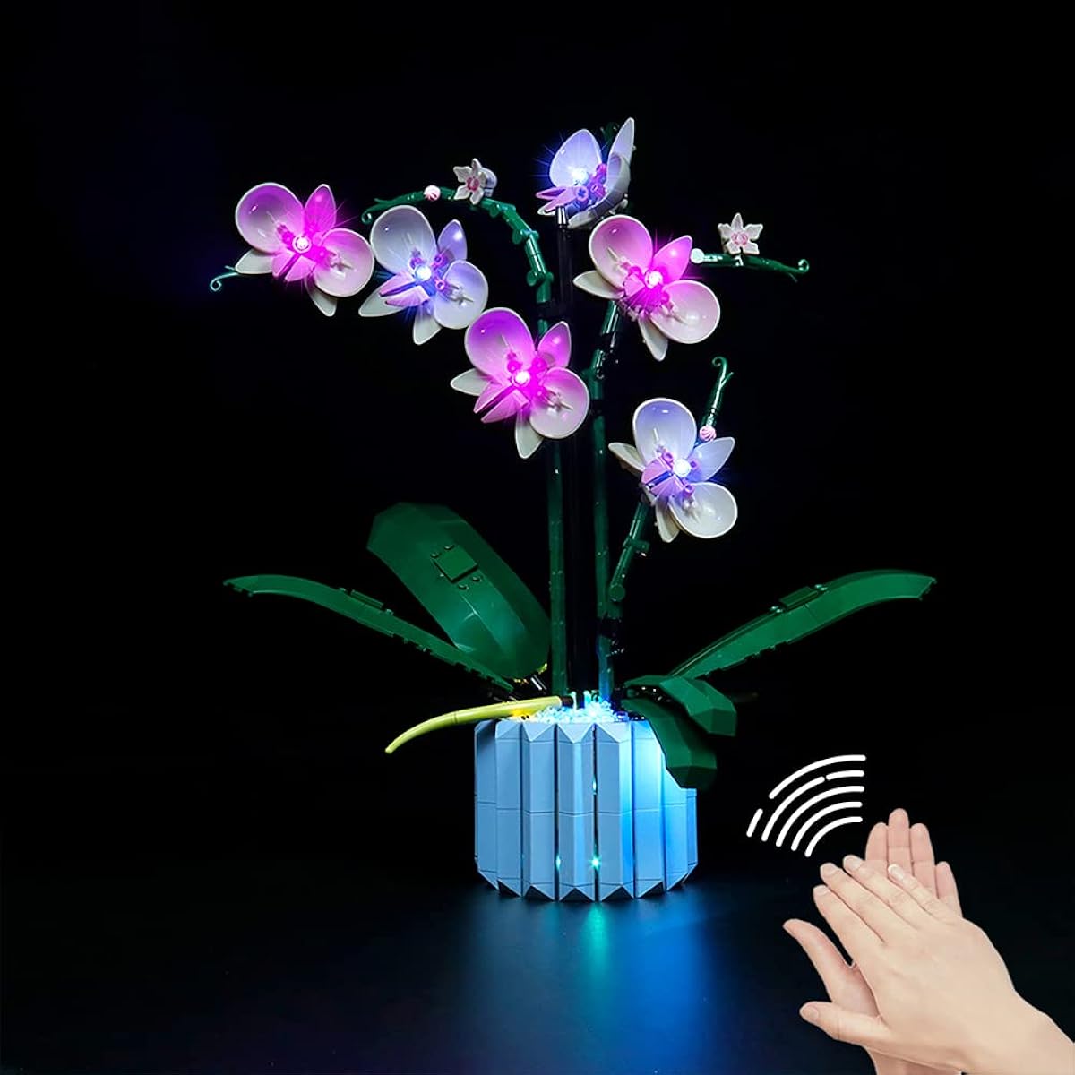 Vonado Lighting Kit Lego Orchid Flower10311 Plant Decor (No Model) Sound Control LED Light Compatible with Lego Orchid Sets - Create a Great Display in Your Home or Office