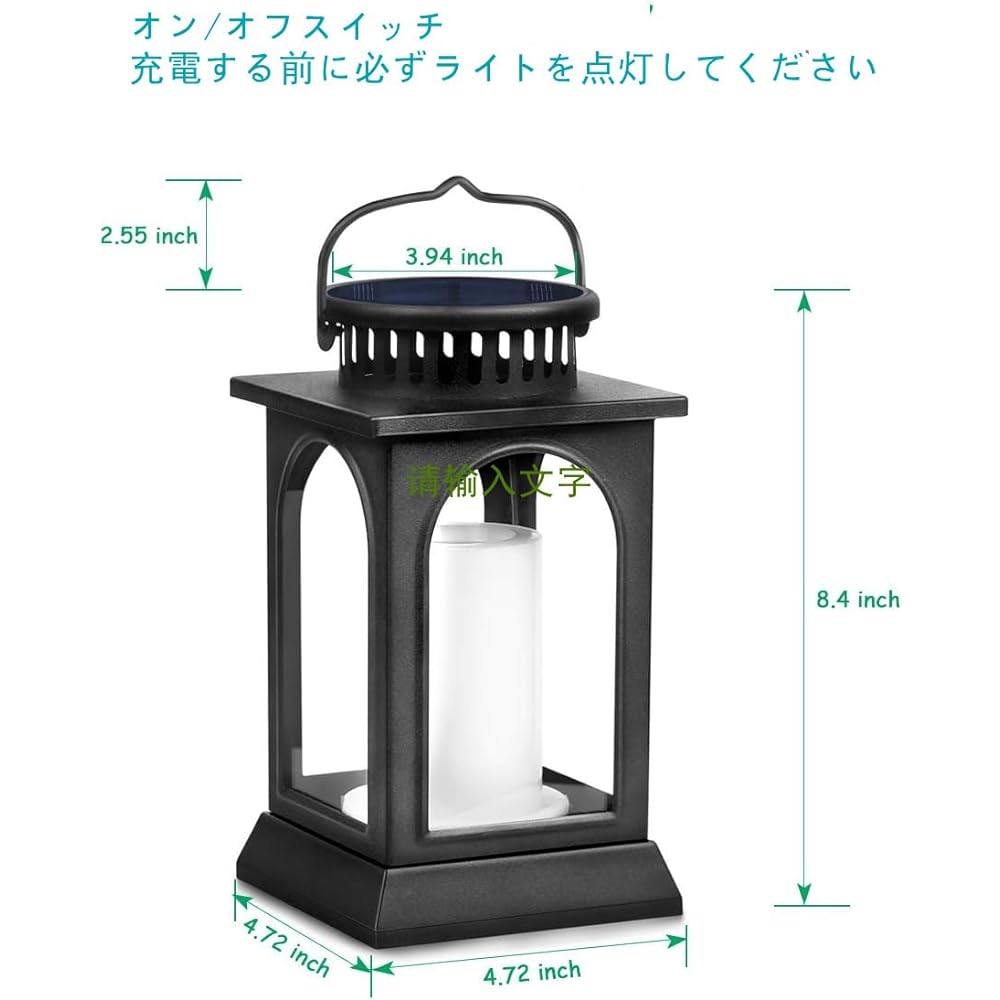Handsider Solar Lantern, Metal Vibrating Flame Solar Light, Waterproof Outdoor Hanging LED Solar Landscape Lighting Lantern, Courtyard Garden Earthquake Natural Disaster Emergency Lighting Heavy Duty Solar Light (2)