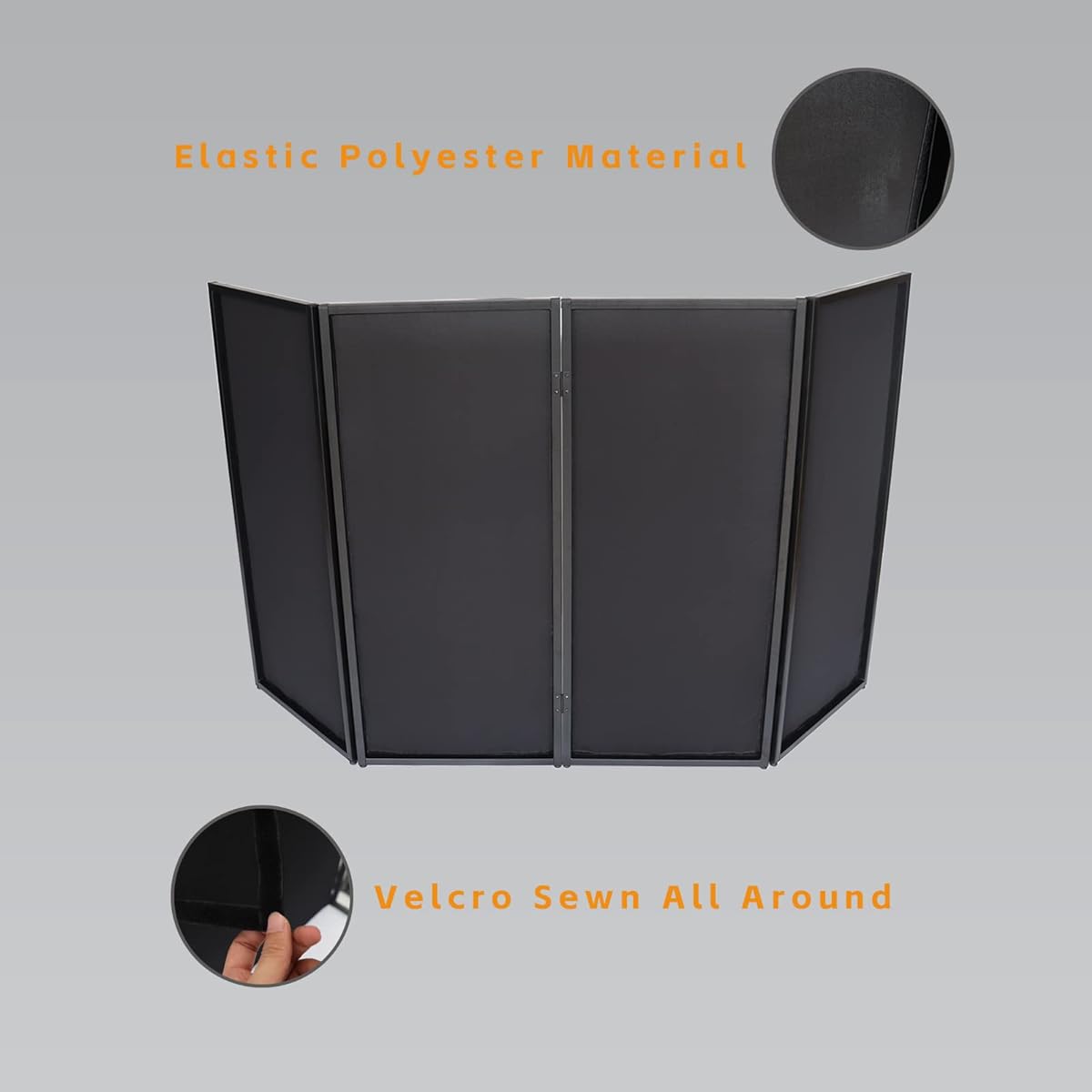 Sardoxx Black DJ Facade Scrim DJ Booth Scrim 19.5" x 44" with Small Bag
