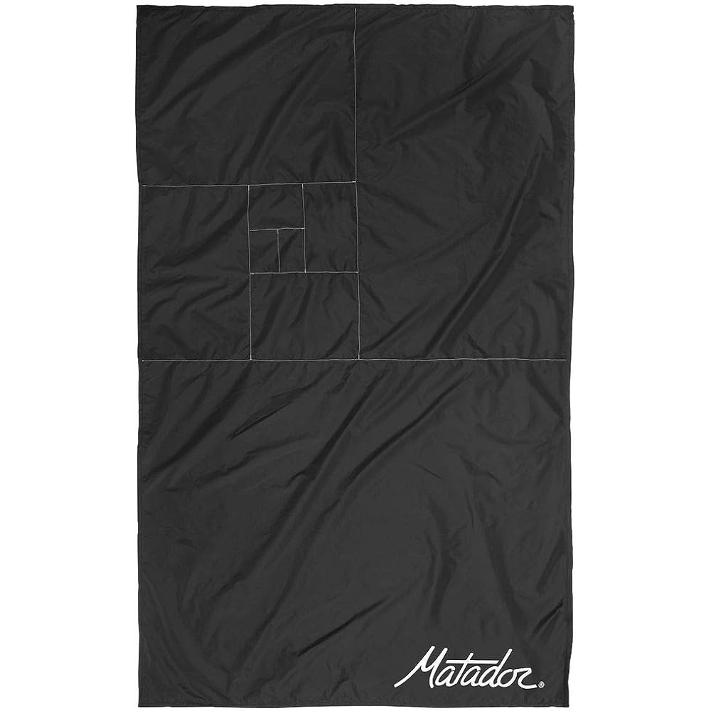 Matador Pocket Blanket Mini - Black (for 1-2 people); Lightweight leisure sheet with pegs; Compact leisure sheet for dry seating; Camping leisure sheet & sand-free beach mat, perfect for picnics