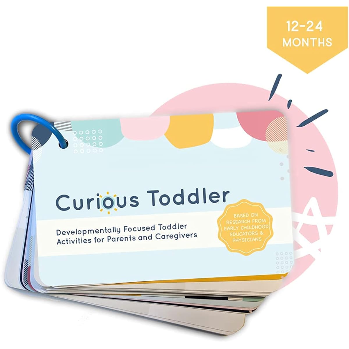 Curious Toddler™ Activity Cards | 40+ Activities for Toddler & Me (12-24 months) | Creative Play Ideas to Focus & Stimulate Development | Bonus: 2 Dough & Dyed Pasta Recipes