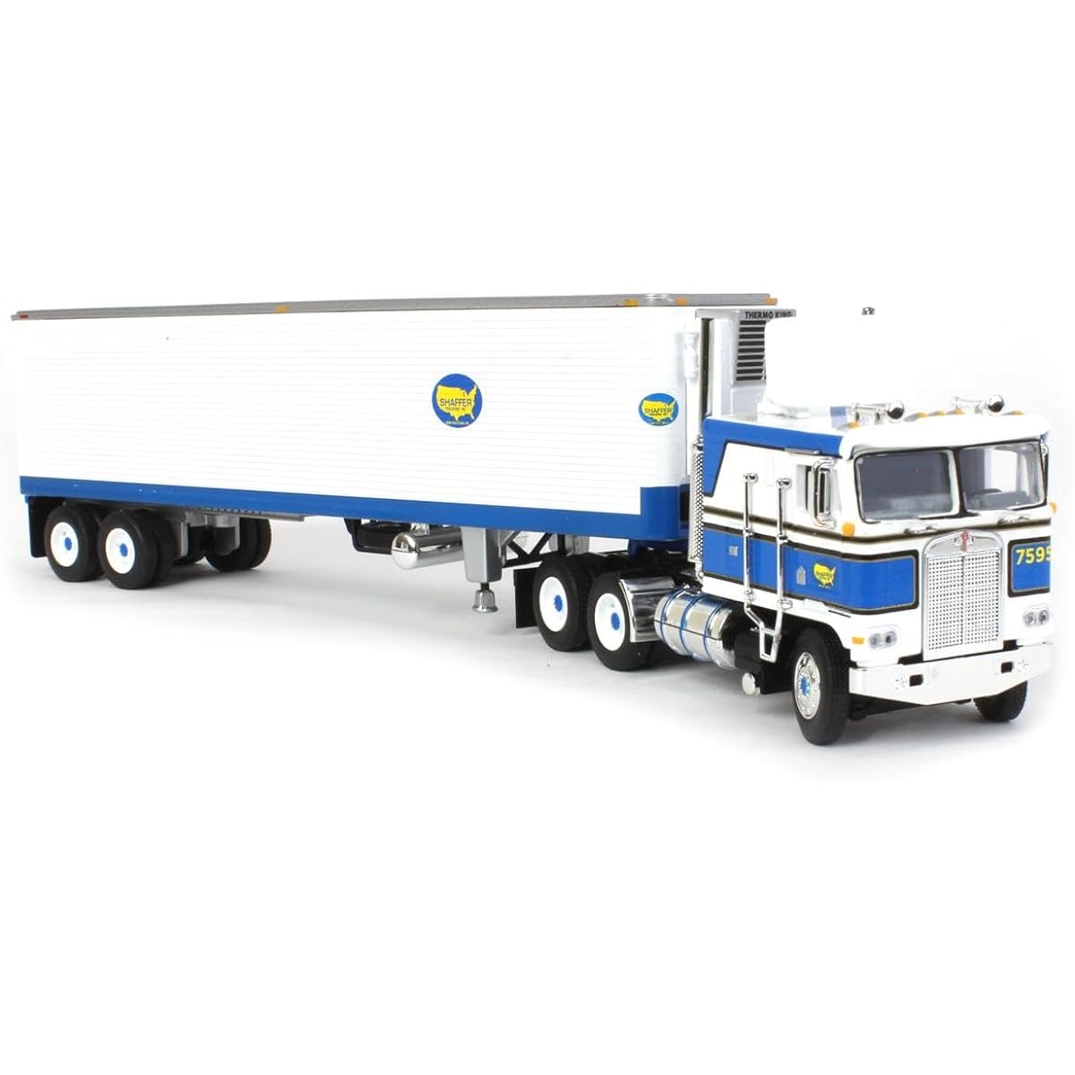 DCP 1/64 Kenworth K100 COE Flat Top 40ft Vintage Reefer Trailer Shaffer Trucking 60-1629