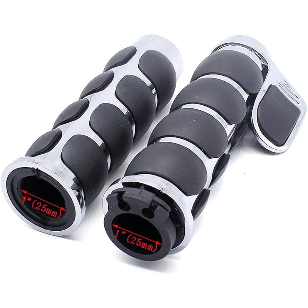 1" 25mm Motorcycle Handlebar Grips Non-Slip Hand Grips with Throttle Assist for Harley Yamaha Kawasiki Suzuki Cruisers Choppers