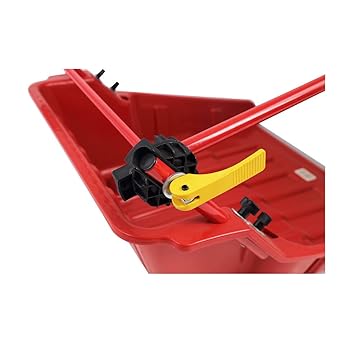 Folding snow dump with casters. Reinforced aluminum tip to handle snow pressure. Total length: approx. 139cm. [Dish size] Width: 60.5 x 71cm. Load capacity: approx. 20kg. No assembly required.