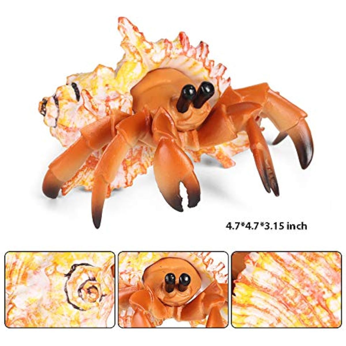 Hiawbon Simulated Sea Life Animals Hermit Crab Figures Realistic Sea Creature Models Plastic Marine Animal Action Figures Set of 2