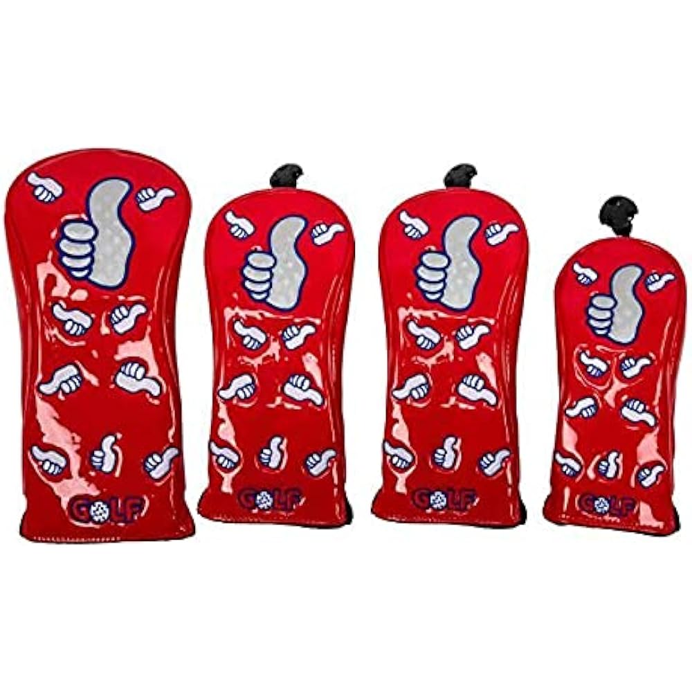 Golf head cover, driver cover, wood cover, utility cover, UT cover, 4-piece set GoodJob