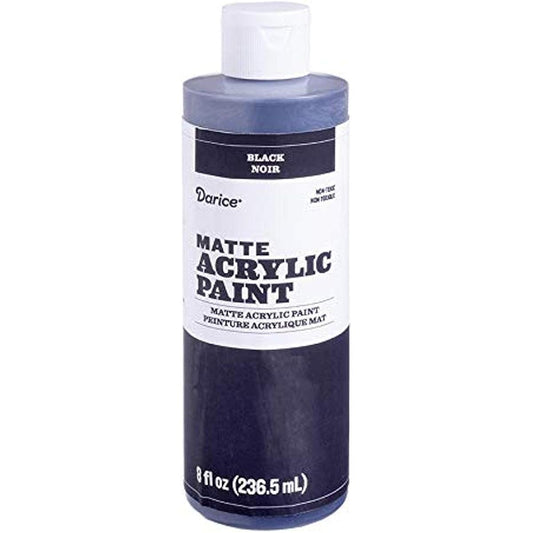 Darice Matte Black 8oz Acrylic Paint