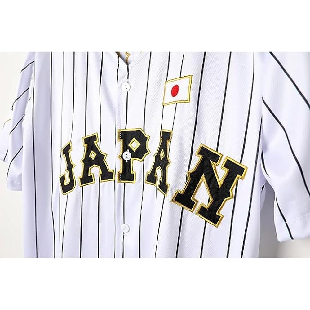 [KLIVYA] Shohei Otani Uniform Children Size 2023 WBC Uniform Samurai Japan Baseball Shohei Otani Hand Name Uniform Number 16 Baseball Short Sleeve Cheer (Children 120, Embroidery Style)