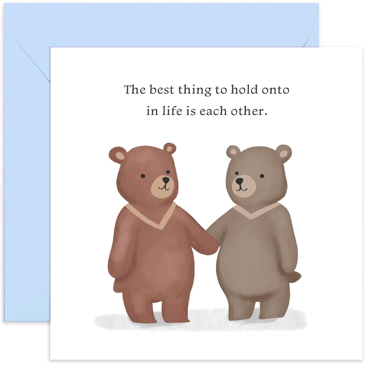 Old English Co. Cute Wedding Anniversary Card for Husbands and Wife - Who You Have Beside You Bear Valentine's Day Friendship Card | Blank with Envelope