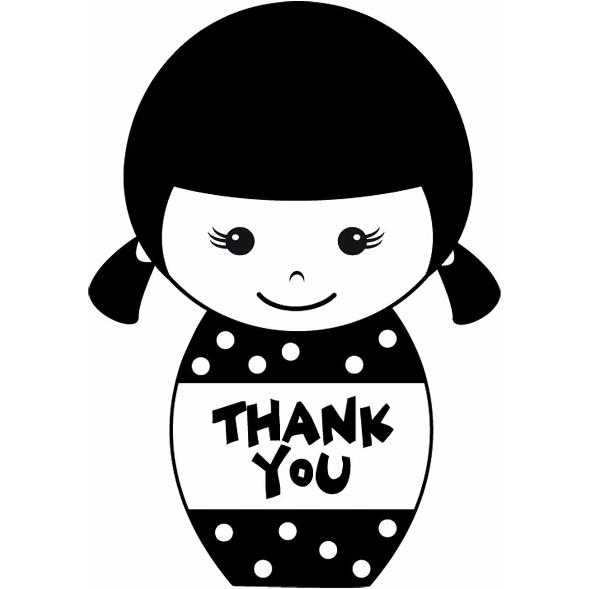 Hero Arts Thank You Girl Woodblock Rubber Stamp by Hero Arts