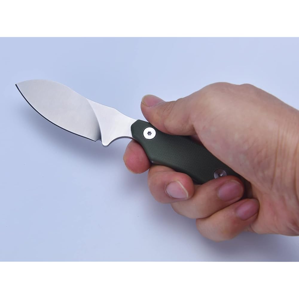 JPCRMOV Sheath Knife, Neck Knife, Survival Knife, Camping Knife, Outdoor Knife, Full Tang Construction, Sharp, Stainless Steel 440C, Climbing, Hunting, Bushcraft, Scabbard + Paracord Included