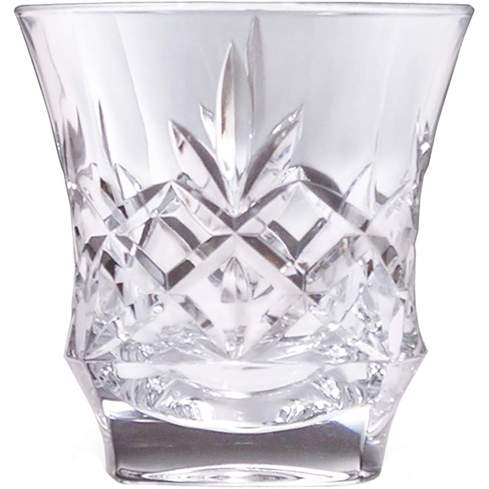 Yoshitani Glass Bohemia Glass Dynamic Pair Rocks Glass Clear Approx. 300ml x 2 CZ-74-2 2 pieces