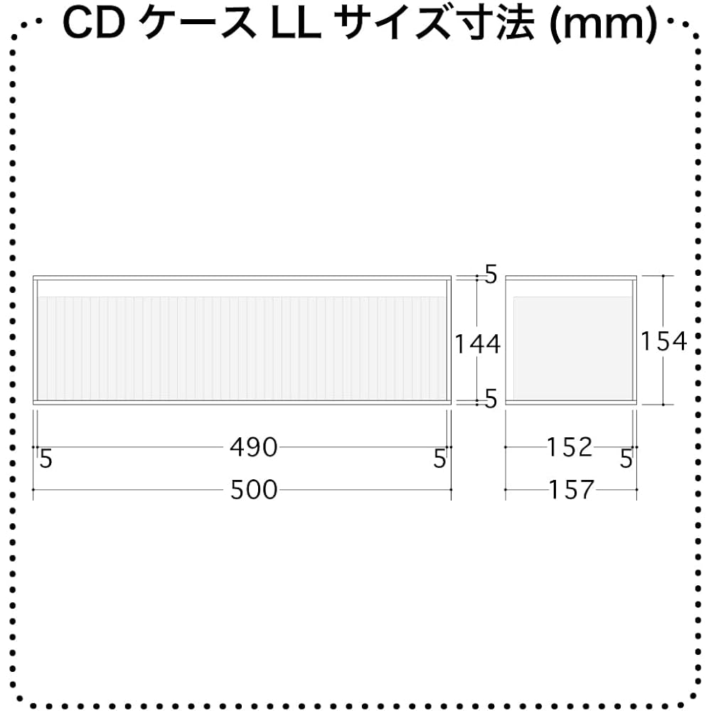 [F+Tres] CD Case Rack Storage Box LL Size Transparent Acrylic Thickness 5mm Width 500 Depth 157 Height 154 Own Brand Holds 47 CDs Made in Japan