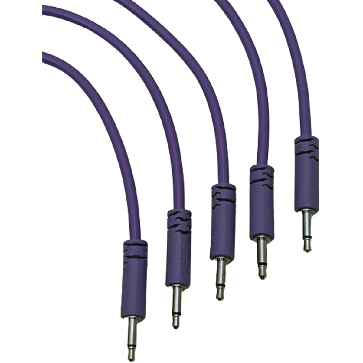 Starving Students Music Supplies Luigis Modular Supplies Spaghetti Eurorack Patch Cables - 5 Purple Cables, 6 Pieces (15cm)