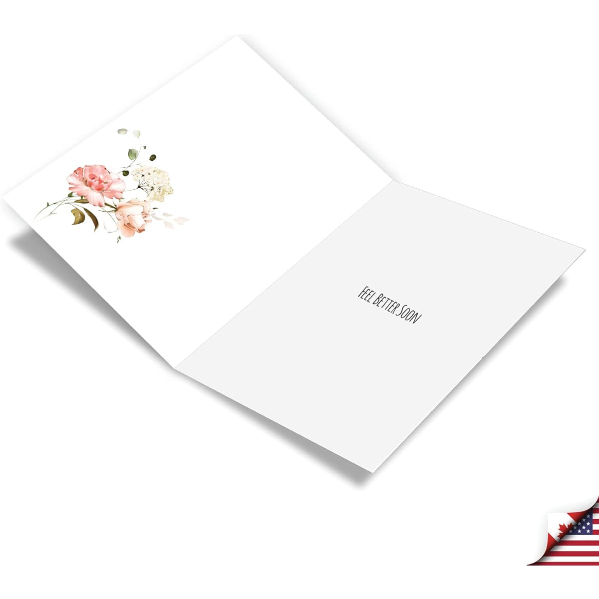 NobleWorks Get Well Greeting Card with 5 x 7 Inch Envelope (1 Card) Be Well Soon-White C10350GGWG
