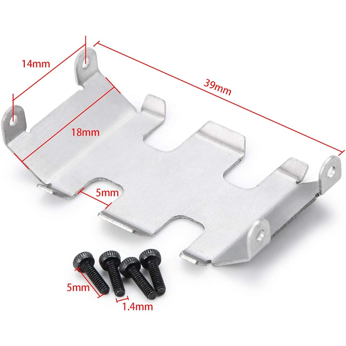 RCLions Stainless Steel Center Skid Plate Protection Plate Chassis Guard Axial SCX24 AXI90081 Upgrade Parts 1:24 RC Crawler Car