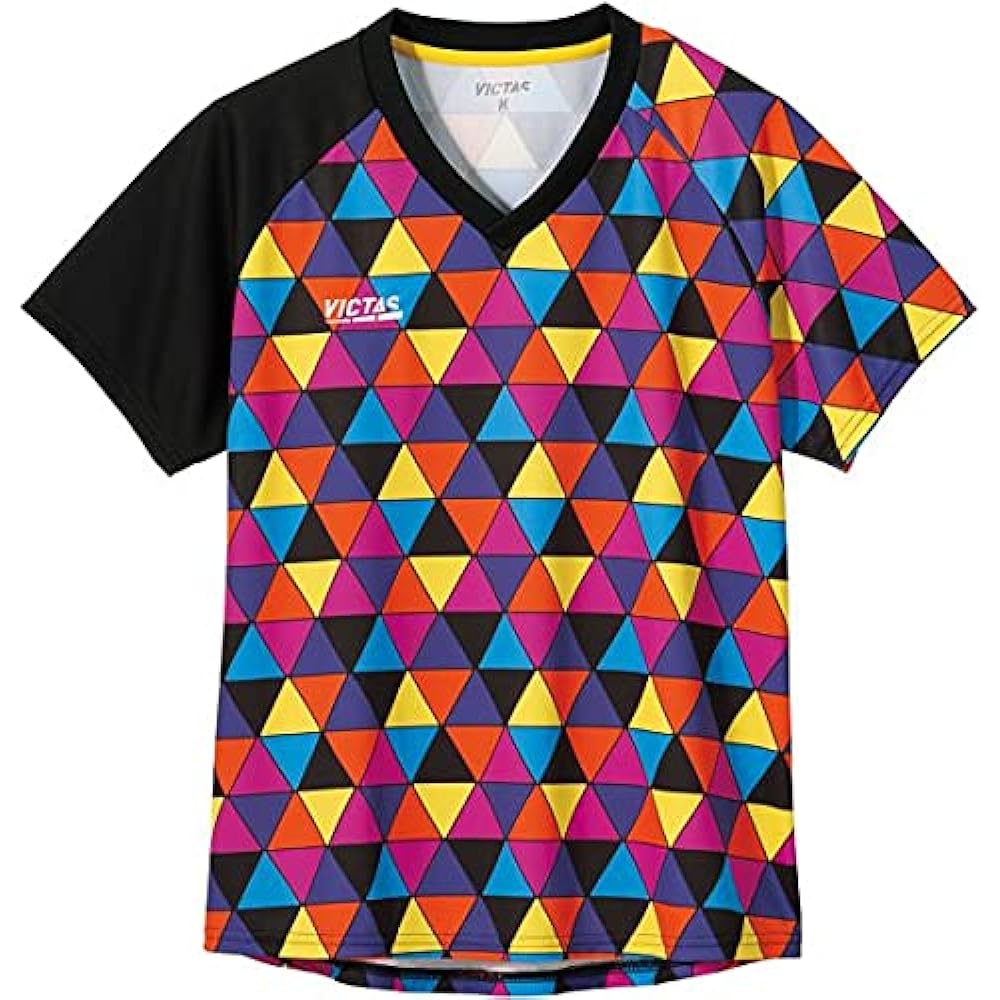 VICTAS Table Tennis Colorful Triangle Ladies Game Shirt (COLORFUL TRIANGLE LGS) Officially approved by J.T.T.A. (Japan Table Tennis Association) 612104