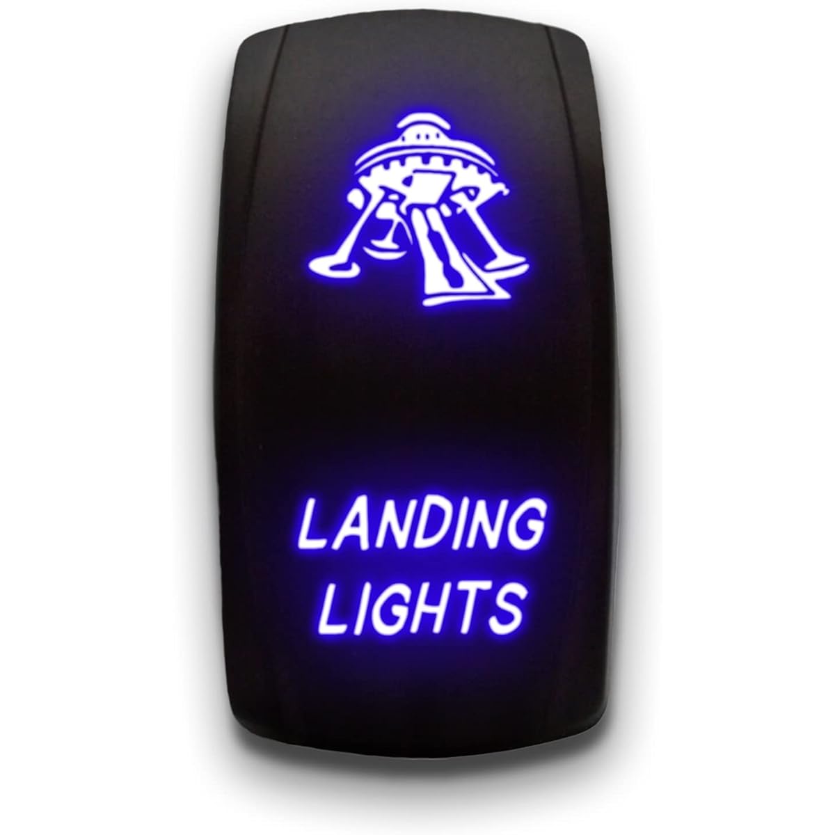 Stark LED Rocker Switch Laser Backlit Etched Dual Light 20A 12V On/Off - 5 Pin LANDING LIGHTS Blue RS-LANDING-LIGHTS-LE29B