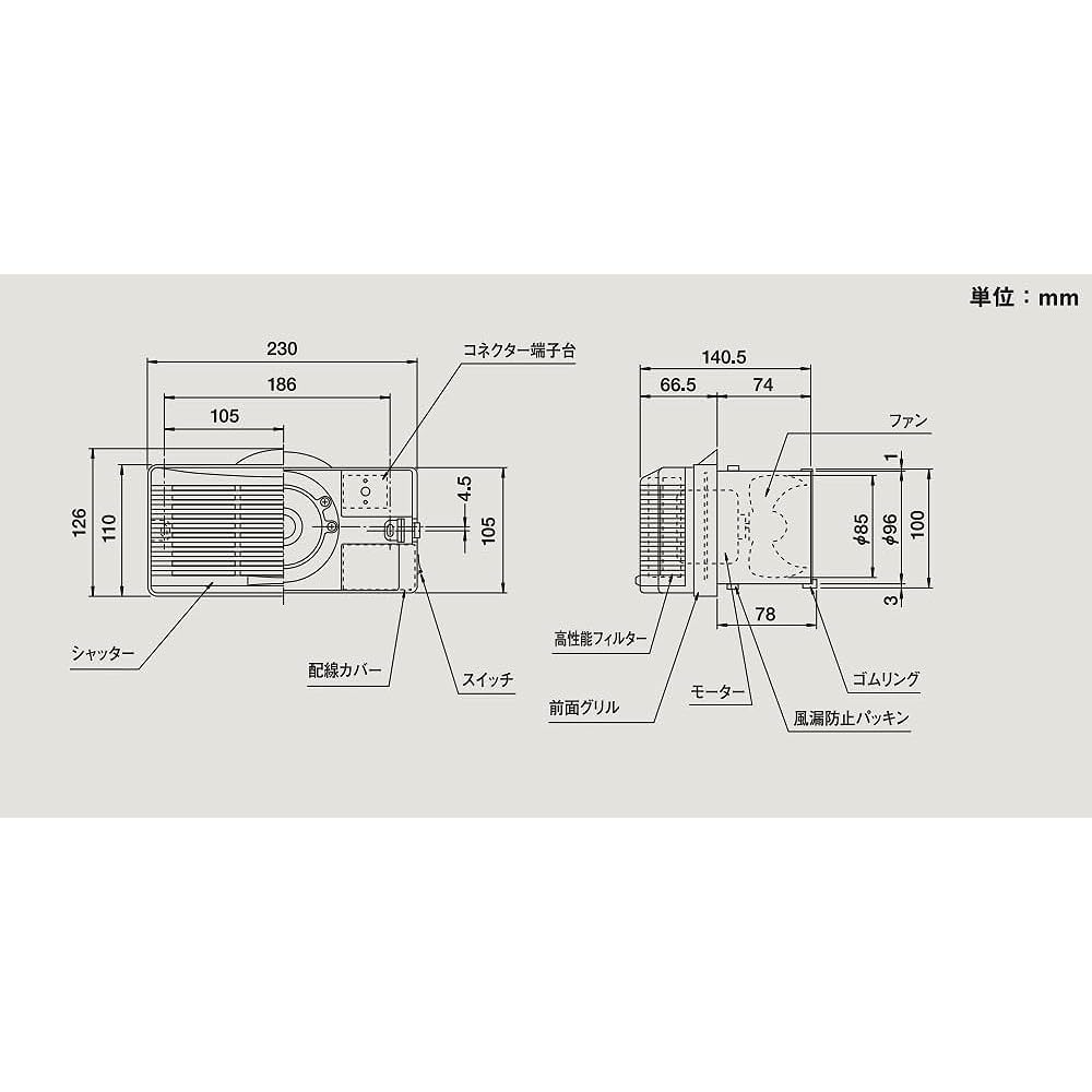 Max forced air fan wide & low type with ON/OFF switch